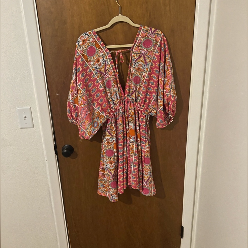 Pink colorful mini dress